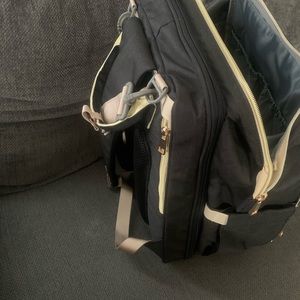 Black backpack diaper bag